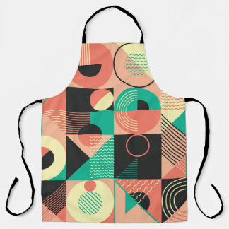 Retro Geometric Pattern Design Apron