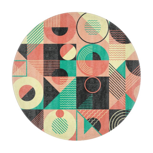 Retro Geometric Pattern Design Cutting Board (Front)
