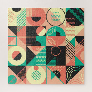 Retro Geometric Pattern Design Jigsaw Puzzle