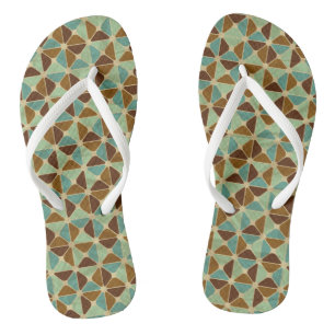 Retro geometric pattern flip flops