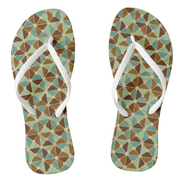 Retro geometric pattern flip flops (Footbed)