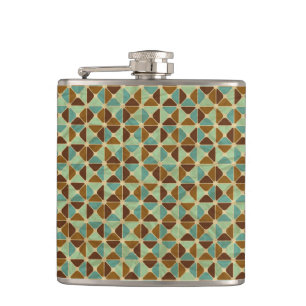 Retro geometric pattern hip flask