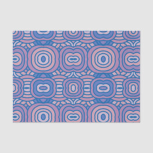 Retro Geometric Pattern in Blue and Pink  Tissue Paper
