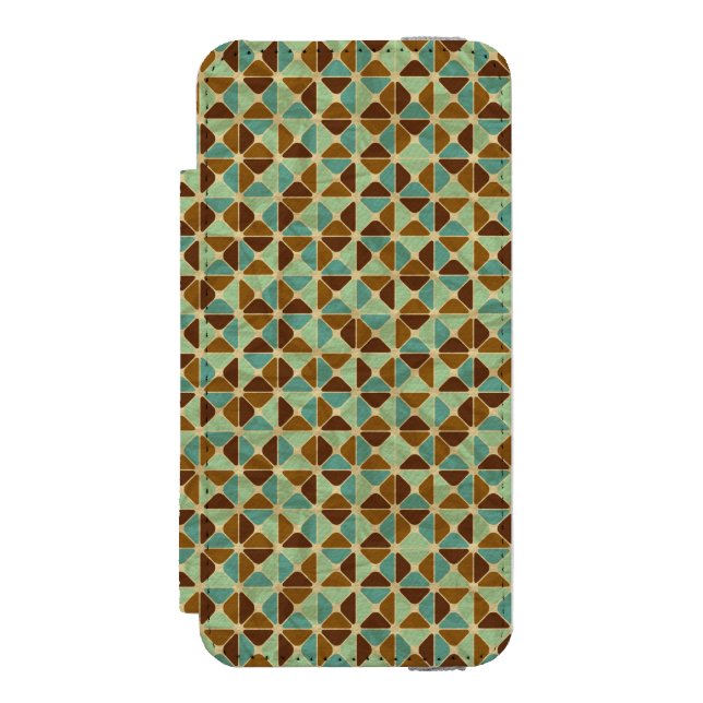 Retro geometric pattern incipio iPhone wallet case (Folio Front)