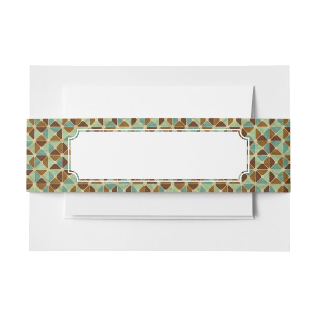 Retro geometric pattern invitation belly band (Front Example)