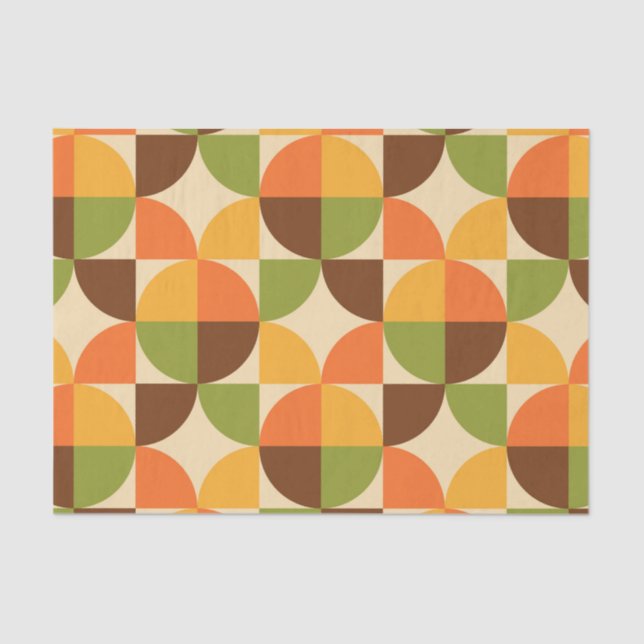Retro Geometric Pattern Mid Mod Autumn Tissue Paper (Front)