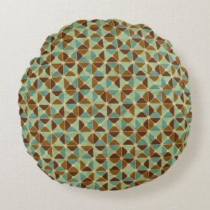 Retro geometric pattern round pillow