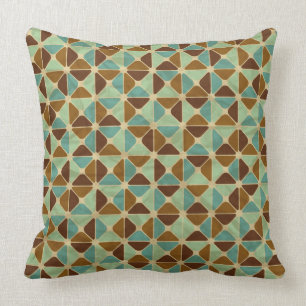 Retro geometric pattern throw pillow
