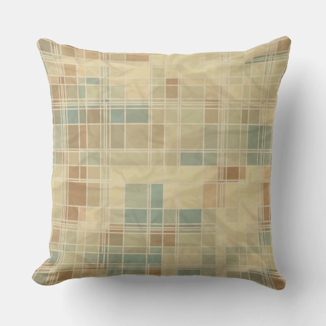 Retro geometric pattern throw pillow (Front)
