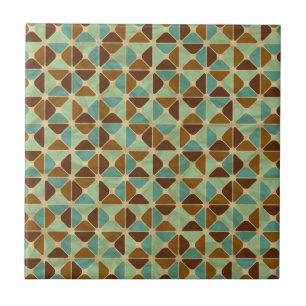 Retro geometric pattern tile
