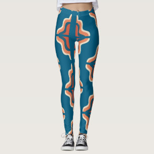 Retro Geometric Pattern/Vintage Boho Abstract Leggings