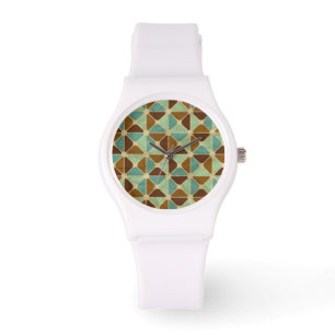 Retro geometric pattern watch