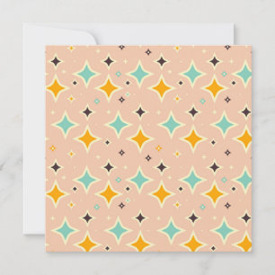 Retro geometric pattern with teal, orange, black thank you card