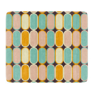 Retro geometric pattern with vertical ovals cutting board