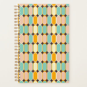 Retro geometric pattern with vertical ovals planner