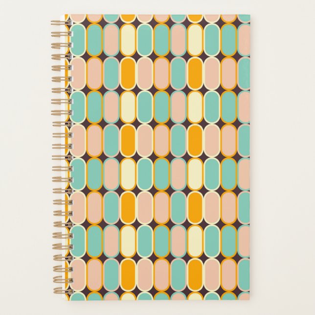 Retro geometric pattern with vertical ovals planner (Front)