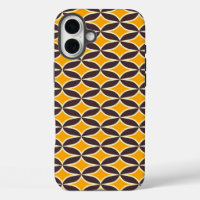 Retro geometric pattern yellow and brown leaf