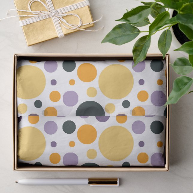 Retro Geometric Polka Dot Seamless Pattern Tissue Paper (Gift)