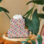 Retro Geometric Print 1970s Patterned Christmas Wrapping Paper<br><div class="desc">A sleek modern geometric print in retro 1970s colours of red,  green,  orange,  pink and lime green on white is the perfect way of adding some vintage style to your holiday gifts this year.</div>