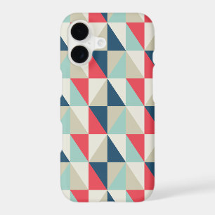 Retro Geometric Red and Blue Triangles Pattern