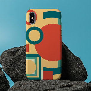 Retro Geometric Risograph Style Abstract Design iPhone 13 Pro Max Case