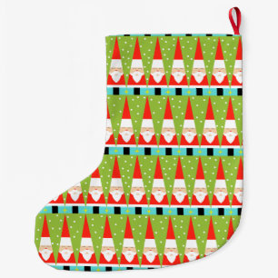 Retro Geometric Santa Christmas Stocking