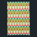 Retro Geometric Santa Kitchen Towel<br><div class="desc">Any way you look at it this Retro Geometric Santa Kitchen Towel is pure holiday whimsy! It’s rows of Santas. No, it’s rows of Christmas trees. No, it’s rows of Santas shaped like Christmas trees and rows of cheery green Christmas trees with white polka dots. It’s kitschy. It’s colourful. And...</div>