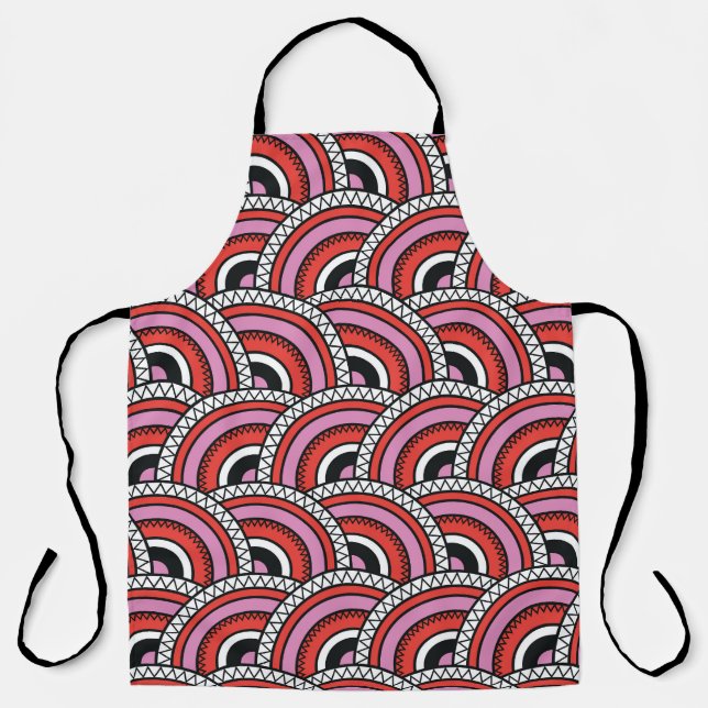 Retro Geometric Seamless Pattern Apron (Front)