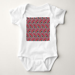 Retro Geometric Seamless Pattern Baby Bodysuit