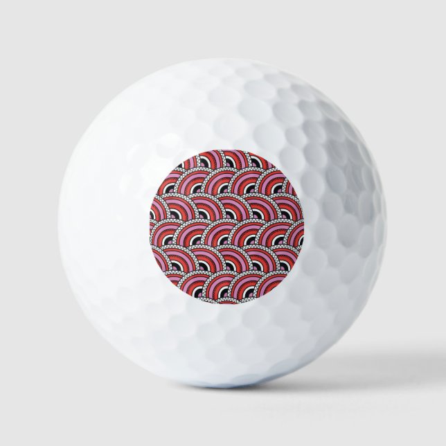 Retro Geometric Seamless Pattern Golf Balls (Front)
