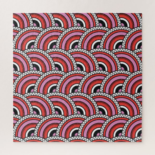 Retro Geometric Seamless Pattern Jigsaw Puzzle (Vertical)