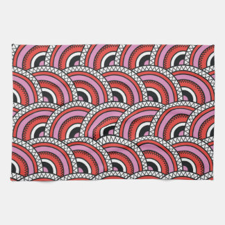 Retro Geometric Seamless Pattern Kitchen Towel