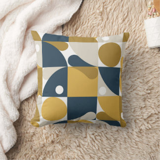 Retro geometric seamless pattern with abstract throw pillow