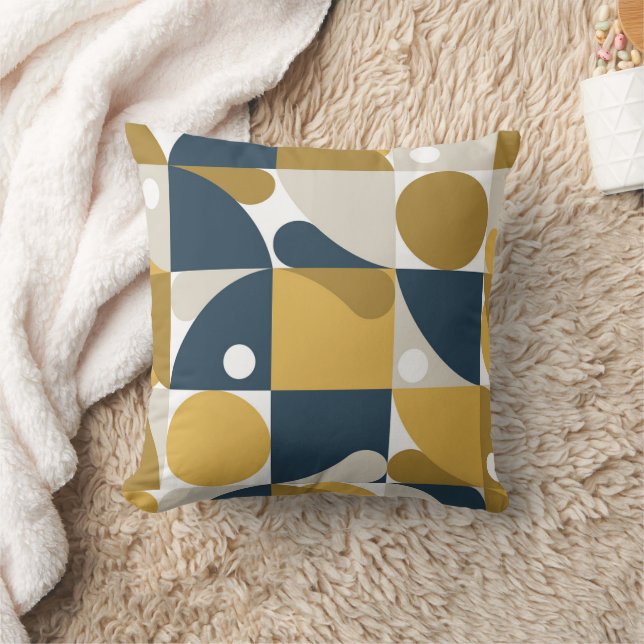 Retro geometric seamless pattern with abstract throw pillow (Blanket)