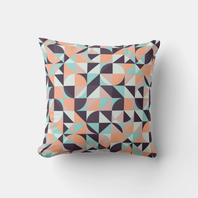 Retro geometric, seamless vintage background throw pillow (Front)