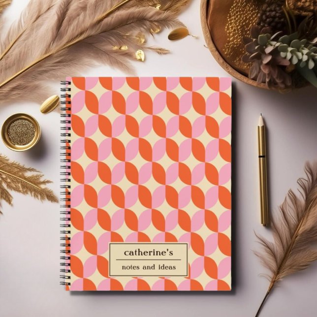 Retro Geometric Shape Pattern Spiral Notebook (Creator Uploaded)