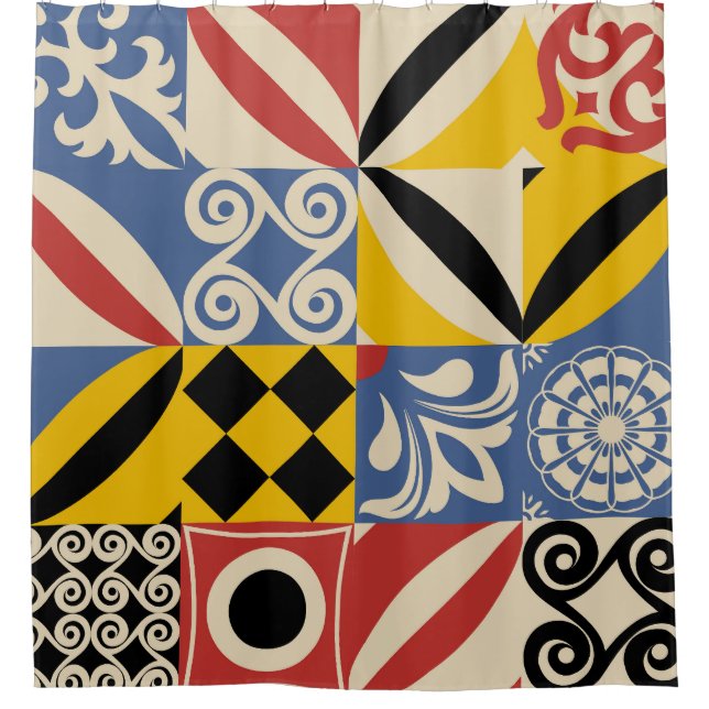 Retro geometric shapes: Azulejos tiles. (Front)