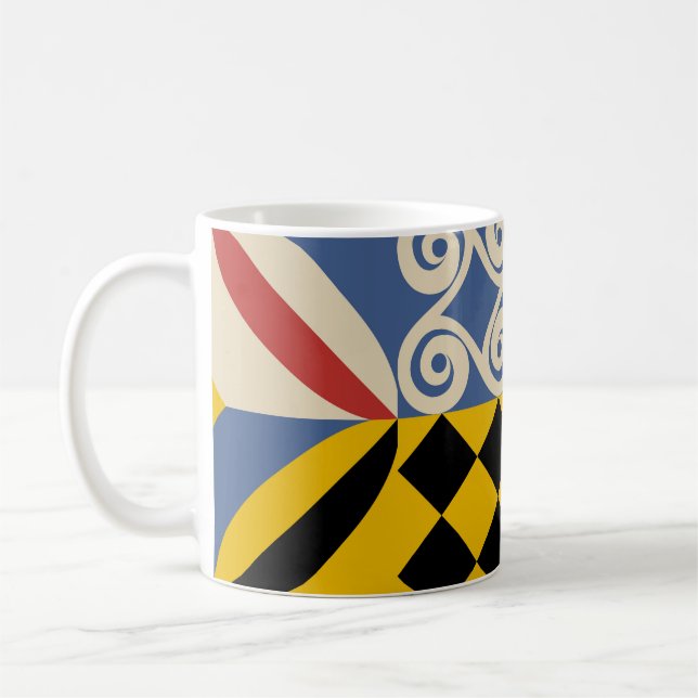 Retro geometric shapes: Azulejos tiles. Coffee Mug (Left)