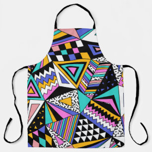 Retro Geometric Shapes: Colourful Vintage. Apron