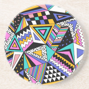 Retro Geometric Shapes: Colourful Vintage. Coaster