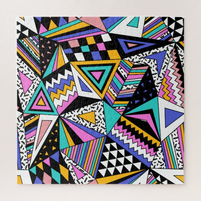 Retro Geometric Shapes: Colourful Vintage. Jigsaw Puzzle (Vertical)