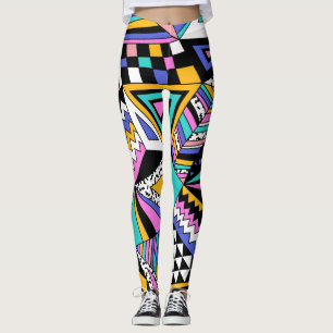 Retro Geometric Shapes: Colourful Vintage. Leggings