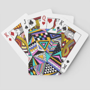 Retro Geometric Shapes: Colourful Vintage. Playing Cards