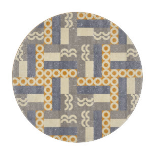 Retro geometric shapes, modern pattern cutting board