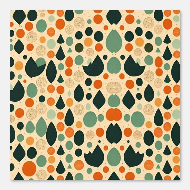 Retro Geometric Shapes Pattern in Earth Tones Wallpaper (Front)