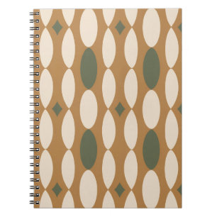 Retro Geometric Spiral Notebook