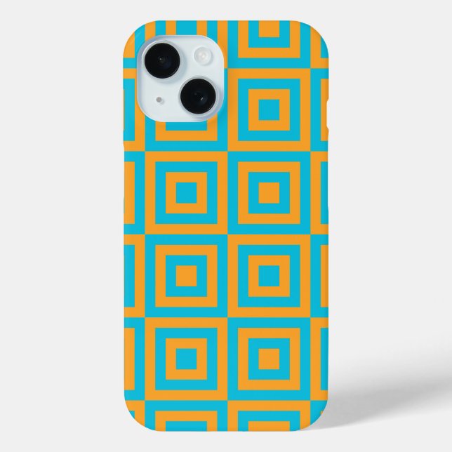 Retro Geometric Square Pattern – Bold Orange  Case-Mate iPhone Case (Back)