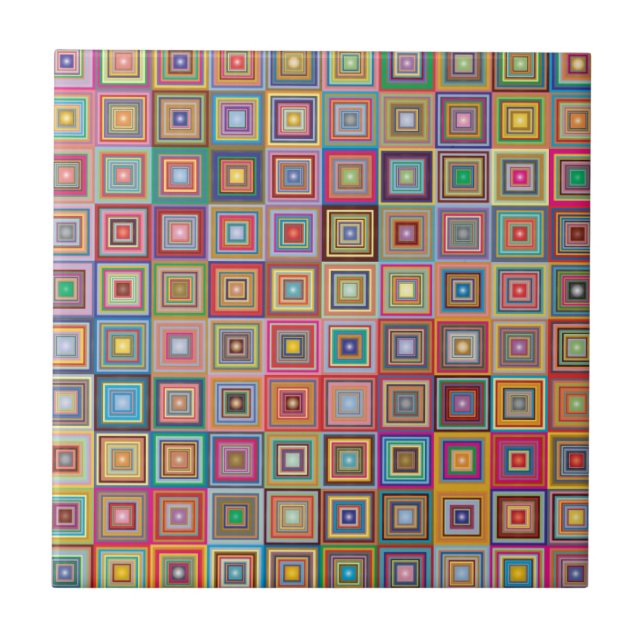 Retro Geometric Square Tile Pattern (Front)