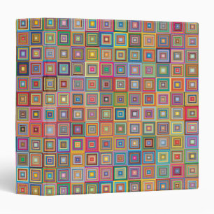 Retro Geometric Square Tile Pattern Binder