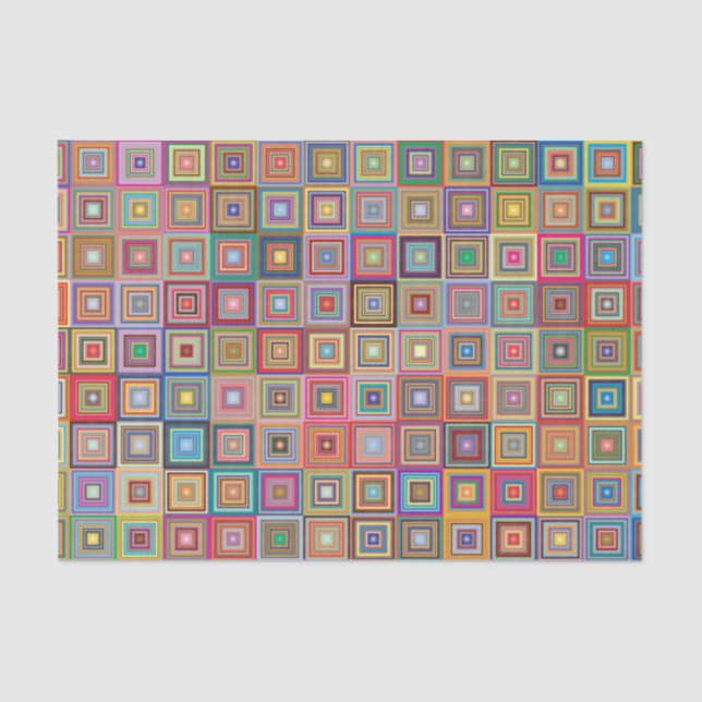 Retro Geometric Tile Pattern Tissue Paper (Front)